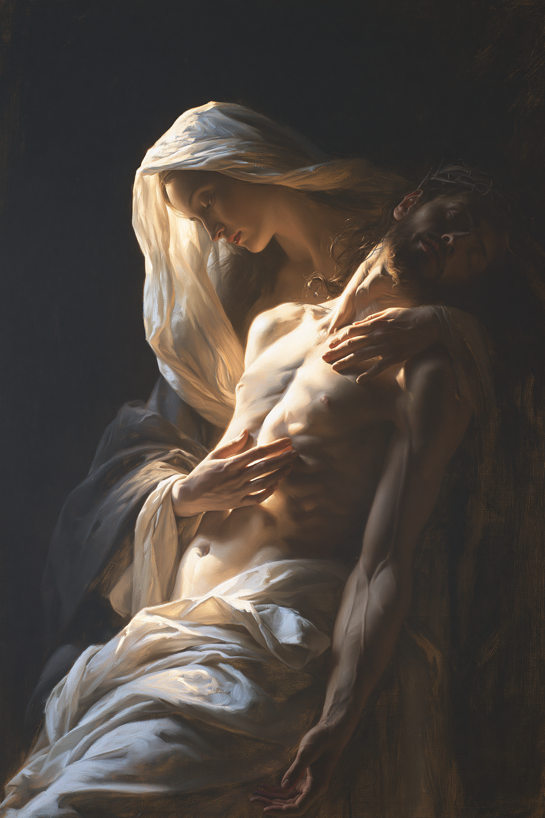 La Pietà — Lumière divine · Portrait n° 3 — aperçu de la finition sélectionnée
