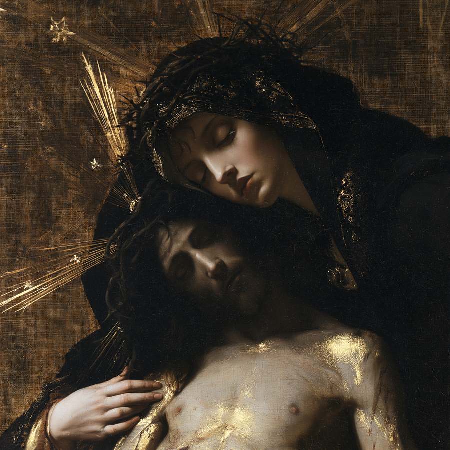 La Pietà — Noir et or · Carré n° 1