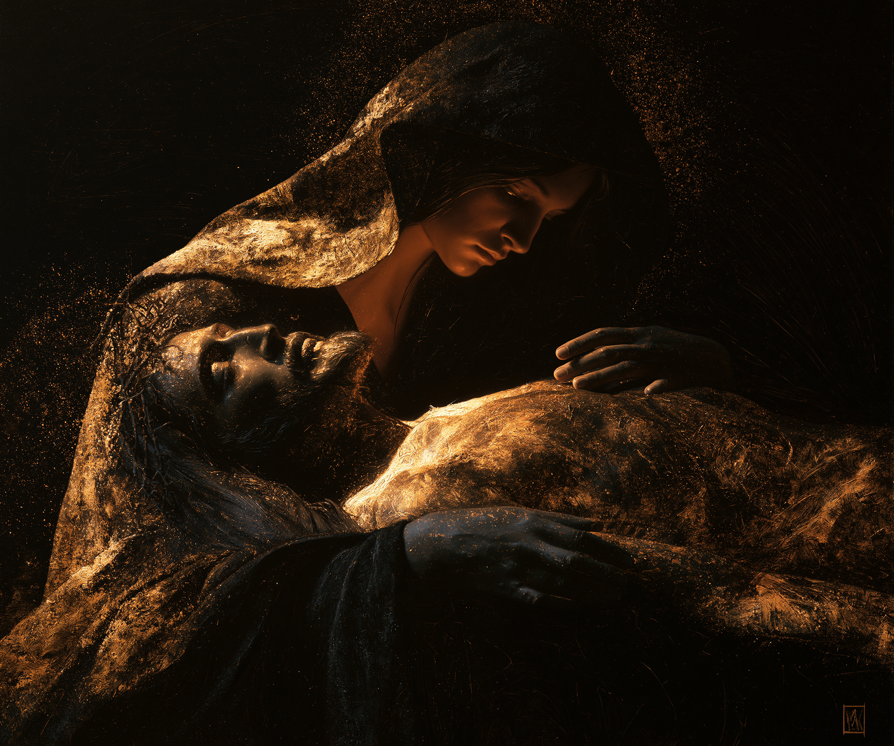 La Pietà — Noir et or · Paysage n° 1 — aperçu de la finition sélectionnée
