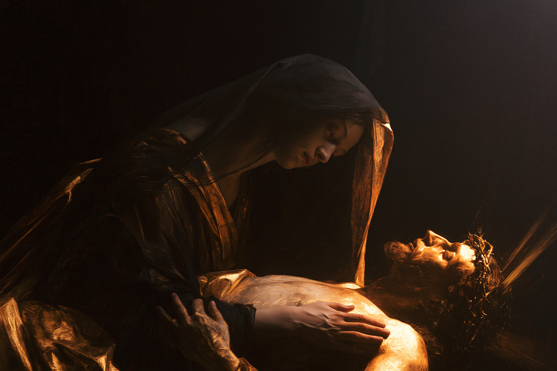 La Pietà — Noir et or · Paysage n° 6 — aperçu de la finition sélectionnée