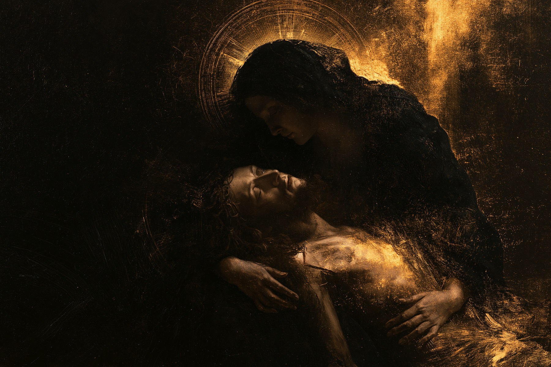 La Pietà — Noir et or · Paysage n° 7 — aperçu de la finition sélectionnée