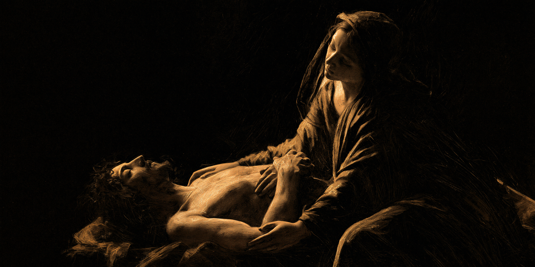 La Pietà — Noir et or · Paysage n° 8 — aperçu de la finition sélectionnée