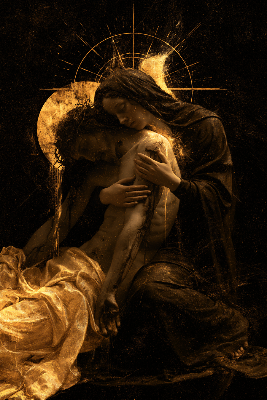 La Pietà — Noir et or · Portrait n° 3