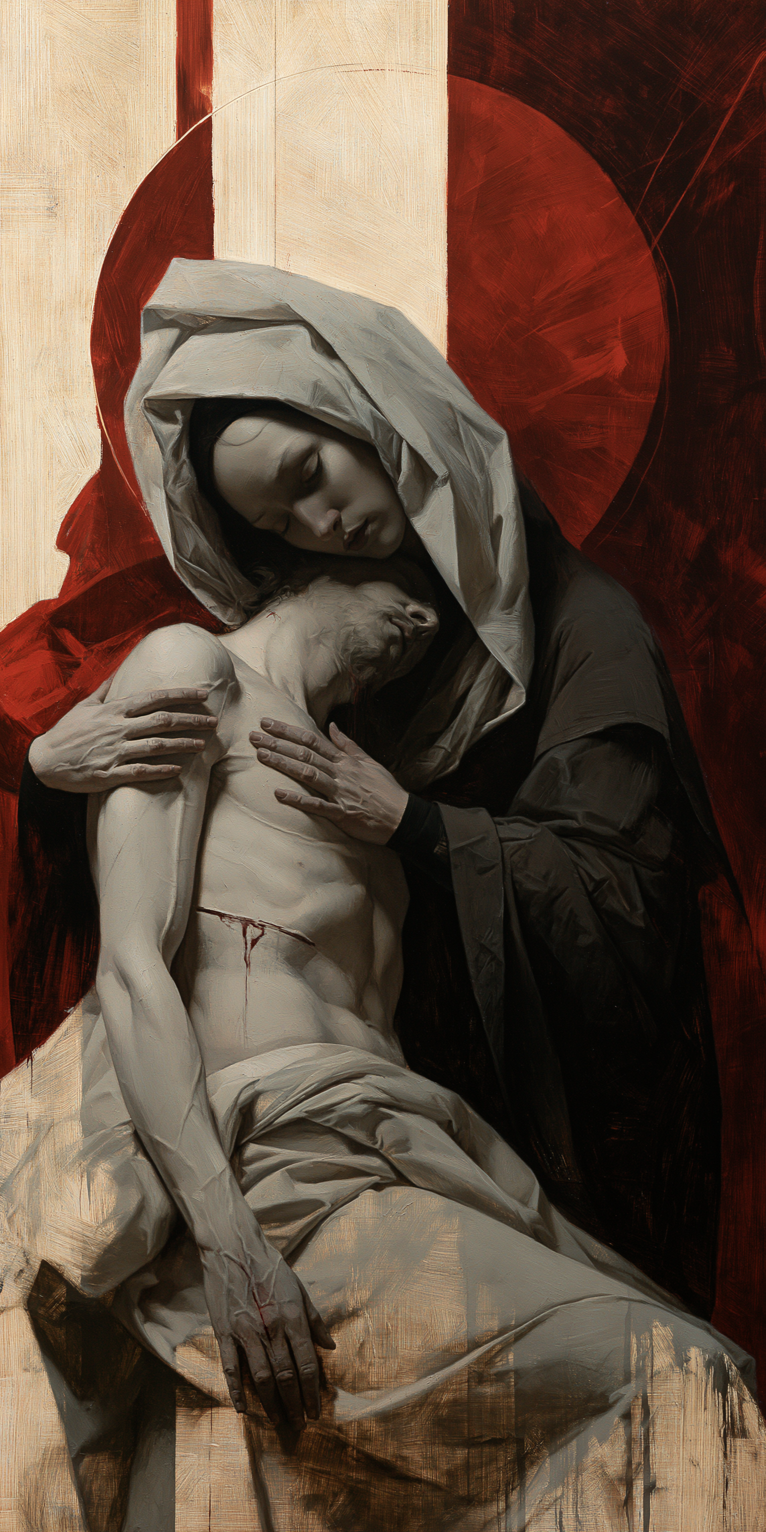 La Pietà — Rouge du sacrifice · Portrait n° 1 — aperçu de la finition sélectionnée