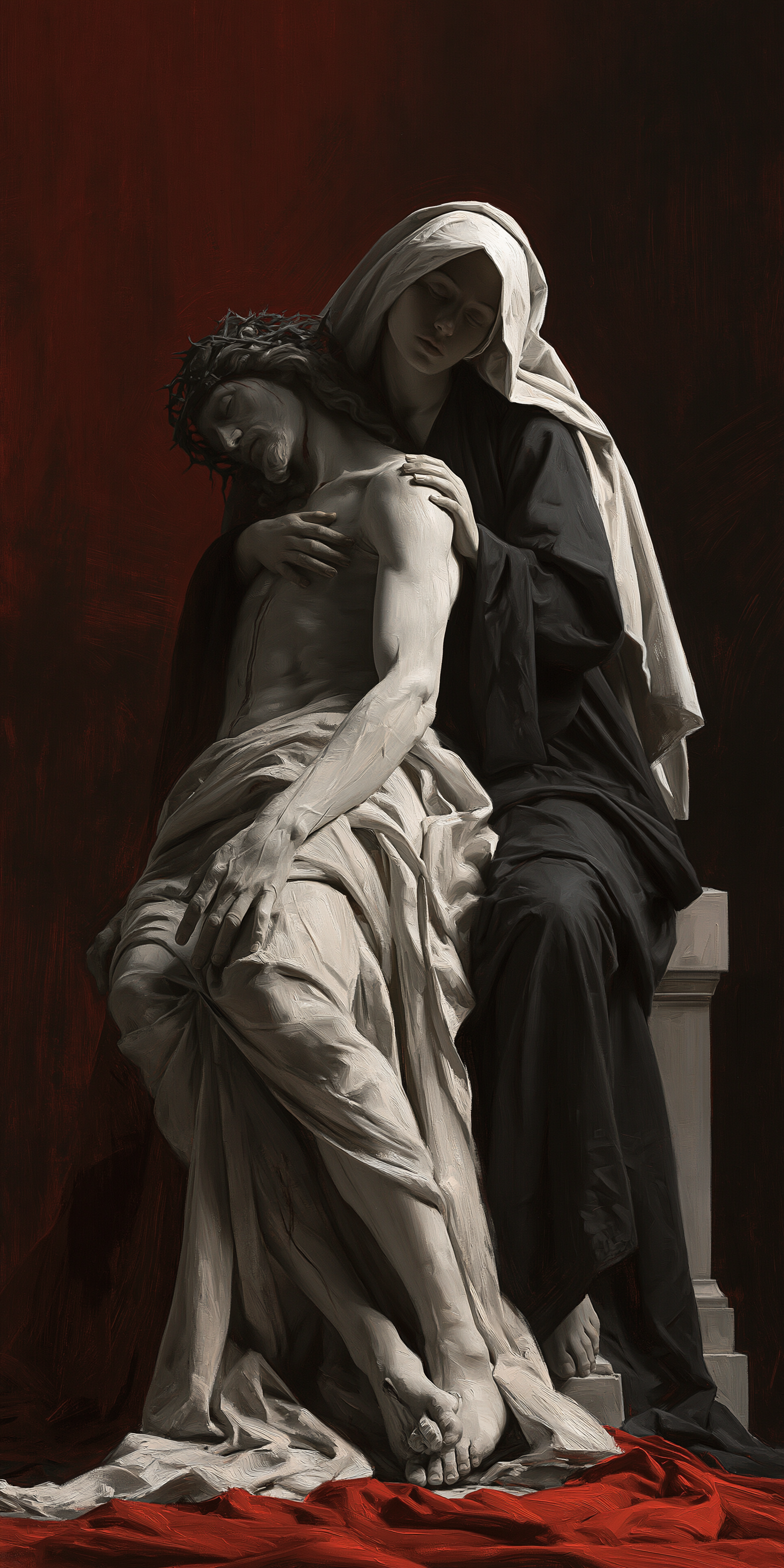 La Pietà — Rouge du sacrifice · Portrait n° 3 — aperçu de la finition sélectionnée