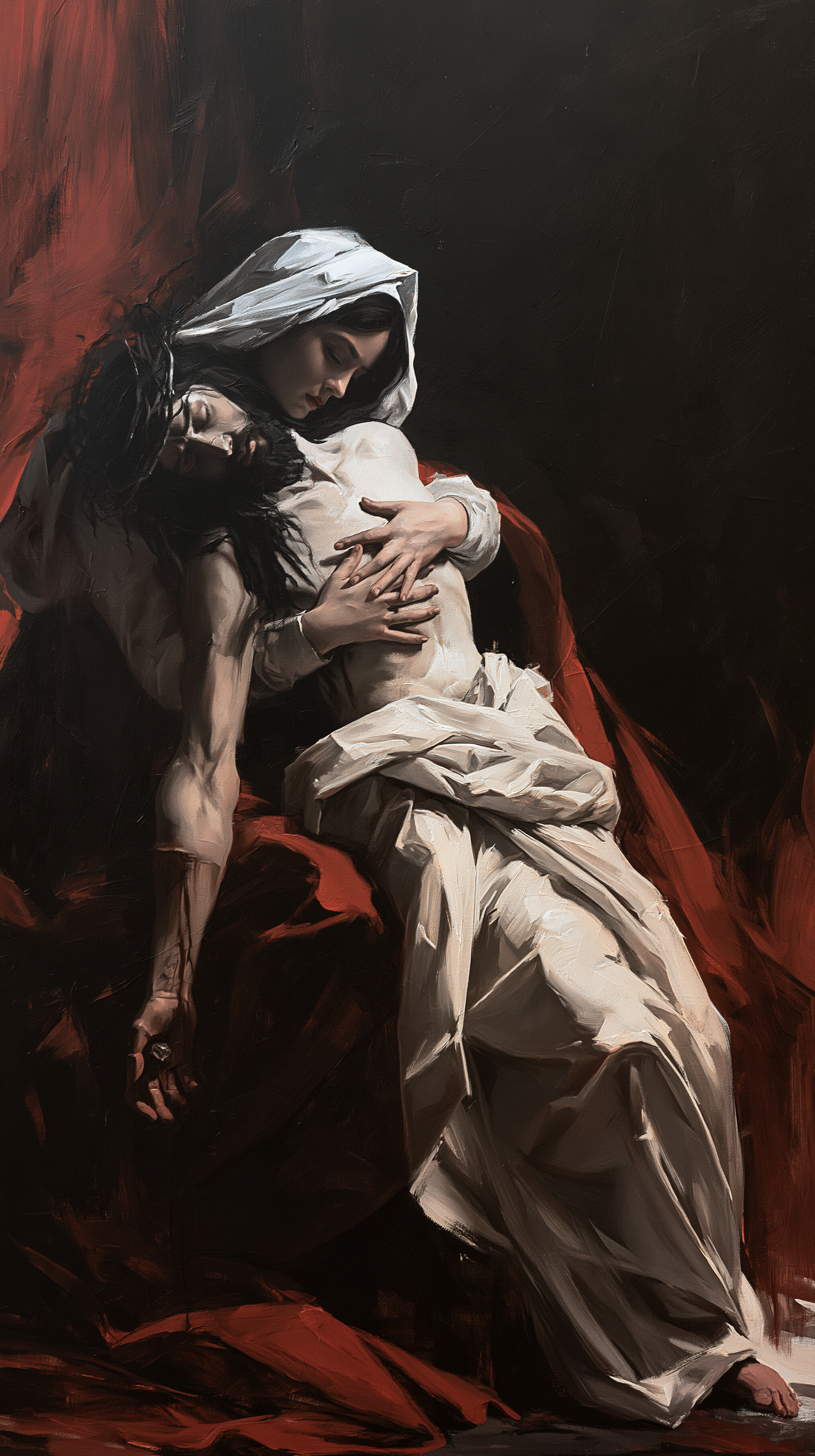 La Pietà — Rouge du sacrifice · Portrait n° 4 — aperçu de la finition sélectionnée