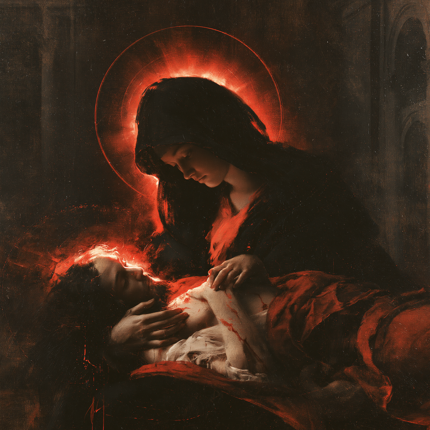 La Pietà — Symbolisme eucharistique · Carré n° 1 — aperçu de la finition sélectionnée