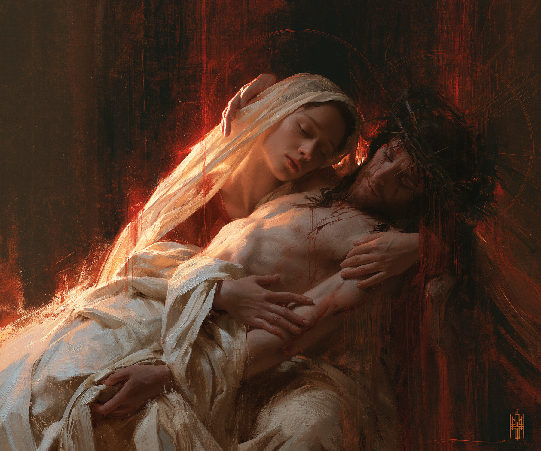 La Pietà — Symbolisme eucharistique · Paysage n° 2 — aperçu de la finition sélectionnée