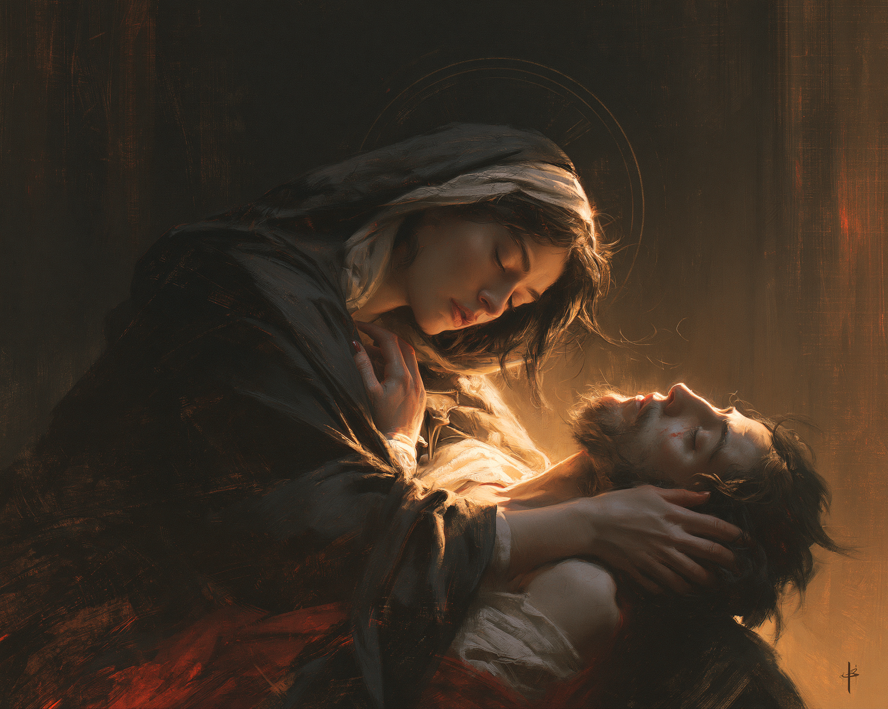 La Pietà — Symbolisme eucharistique · Paysage n° 5 — aperçu de la finition sélectionnée