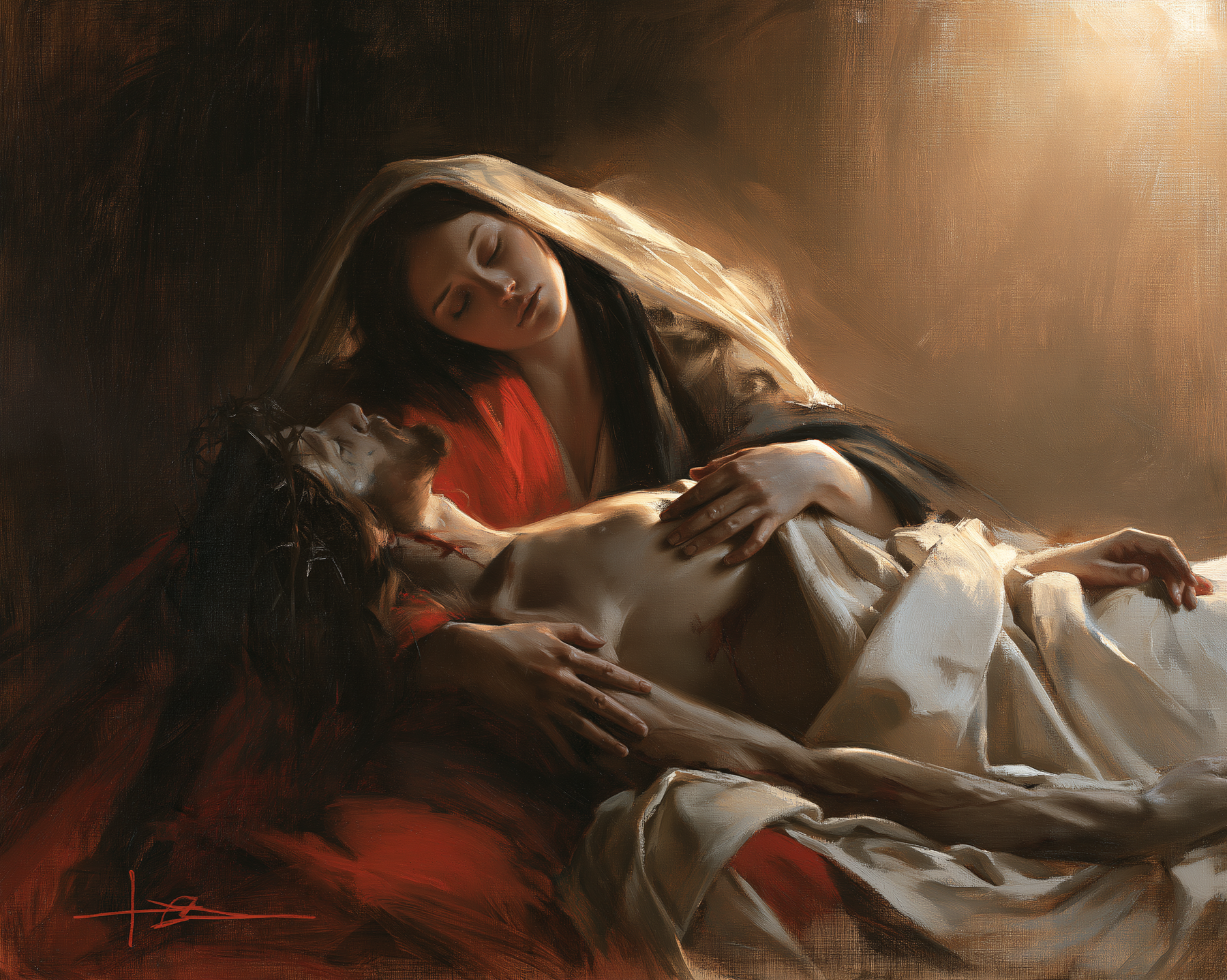 La Pietà — Symbolisme eucharistique · Paysage n° 6 — aperçu de la finition sélectionnée