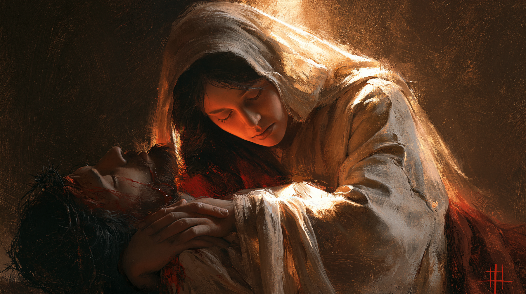 La Pietà — Symbolisme eucharistique · Paysage n° 8 — aperçu de la finition sélectionnée