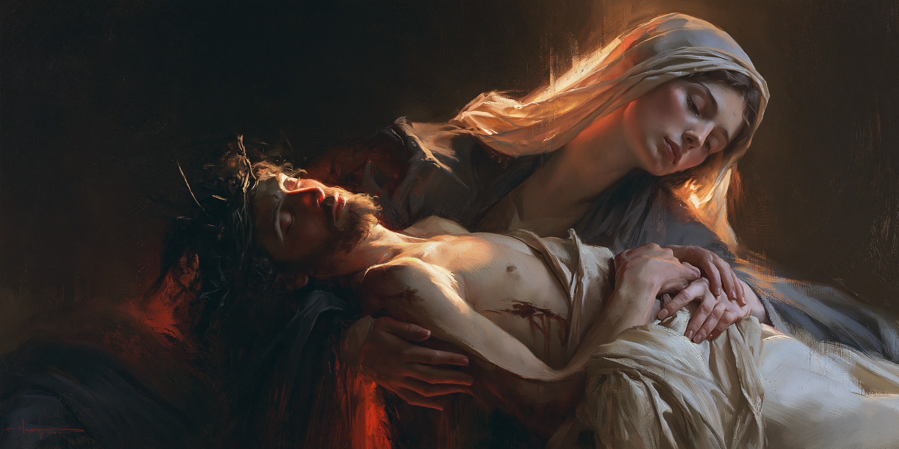 La Pietà — Symbolisme eucharistique · Paysage n° 12 — aperçu de la finition sélectionnée