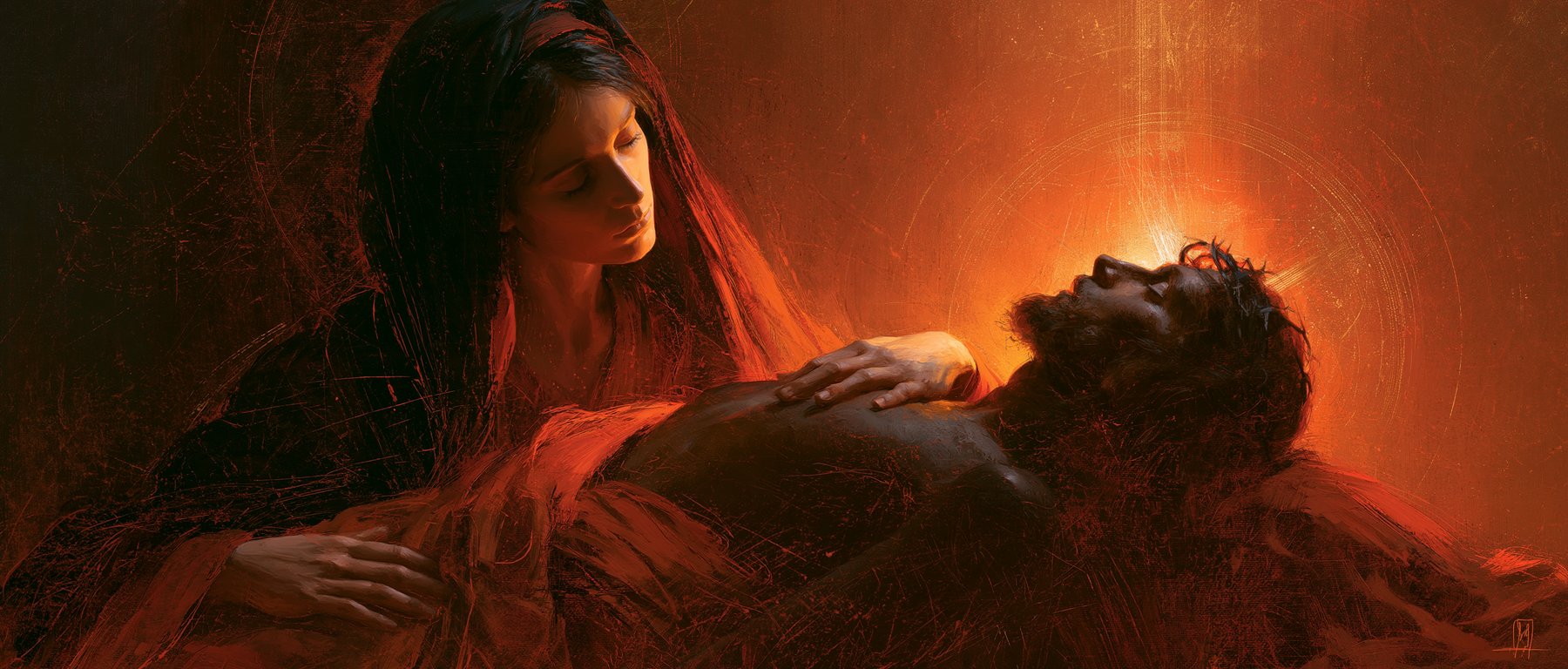 La Pietà — Symbolisme eucharistique · Paysage n° 13 — aperçu de la finition sélectionnée