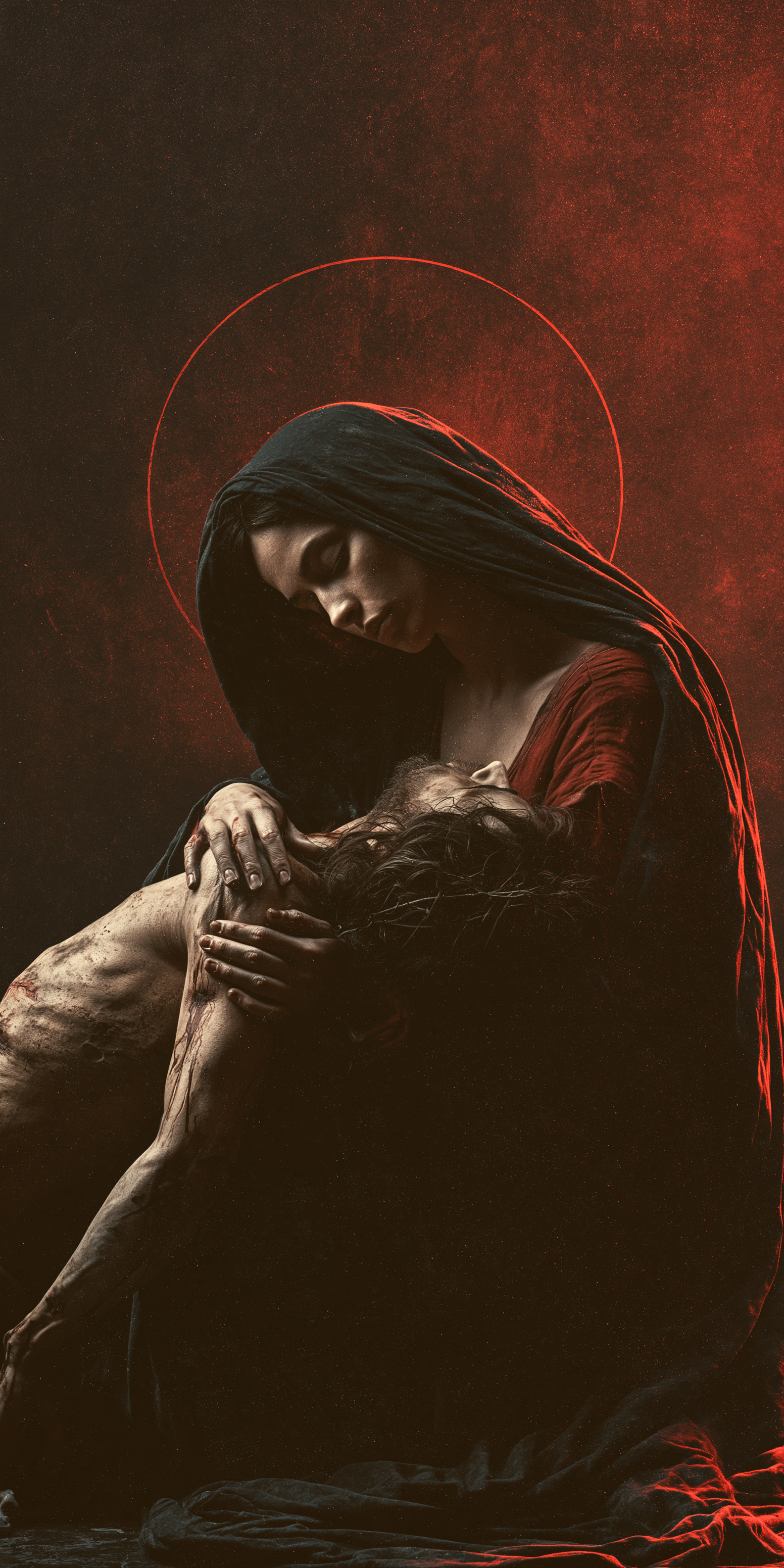 La Pietà — Symbolisme eucharistique · Portrait n° 1 — aperçu de la finition sélectionnée
