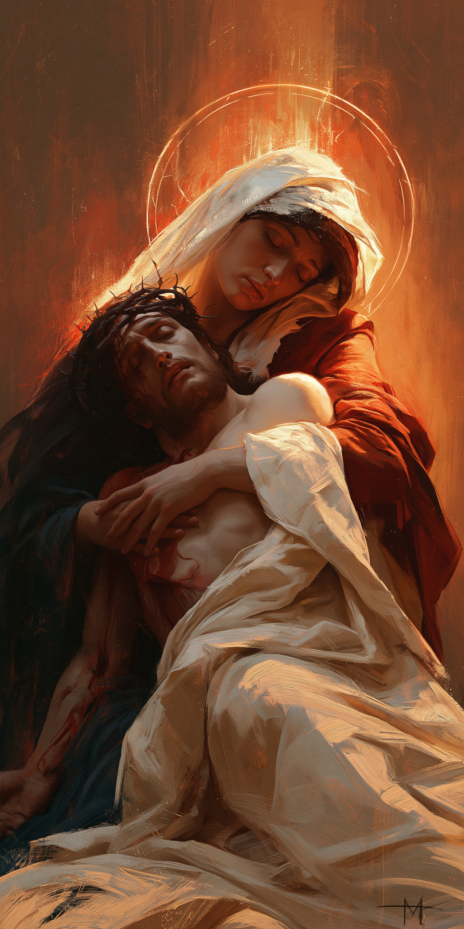 La Pietà — Symbolisme eucharistique · Portrait n° 3 — aperçu de la finition sélectionnée