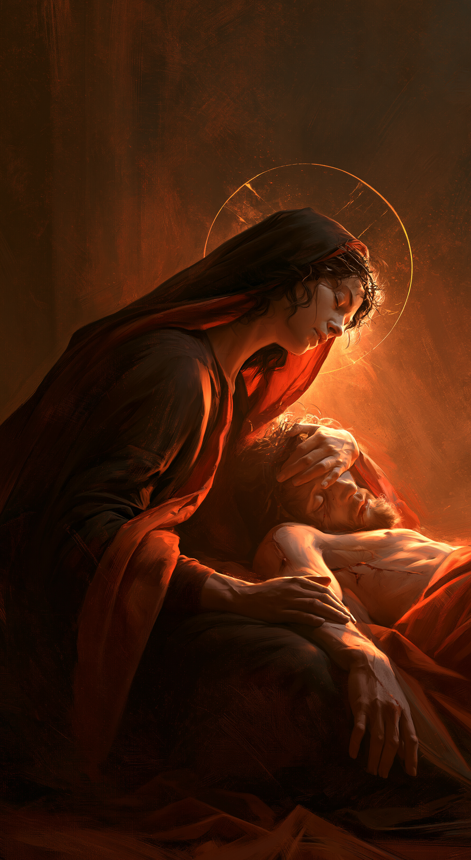 La Pietà — Symbolisme eucharistique · Portrait n° 5 — aperçu de la finition sélectionnée
