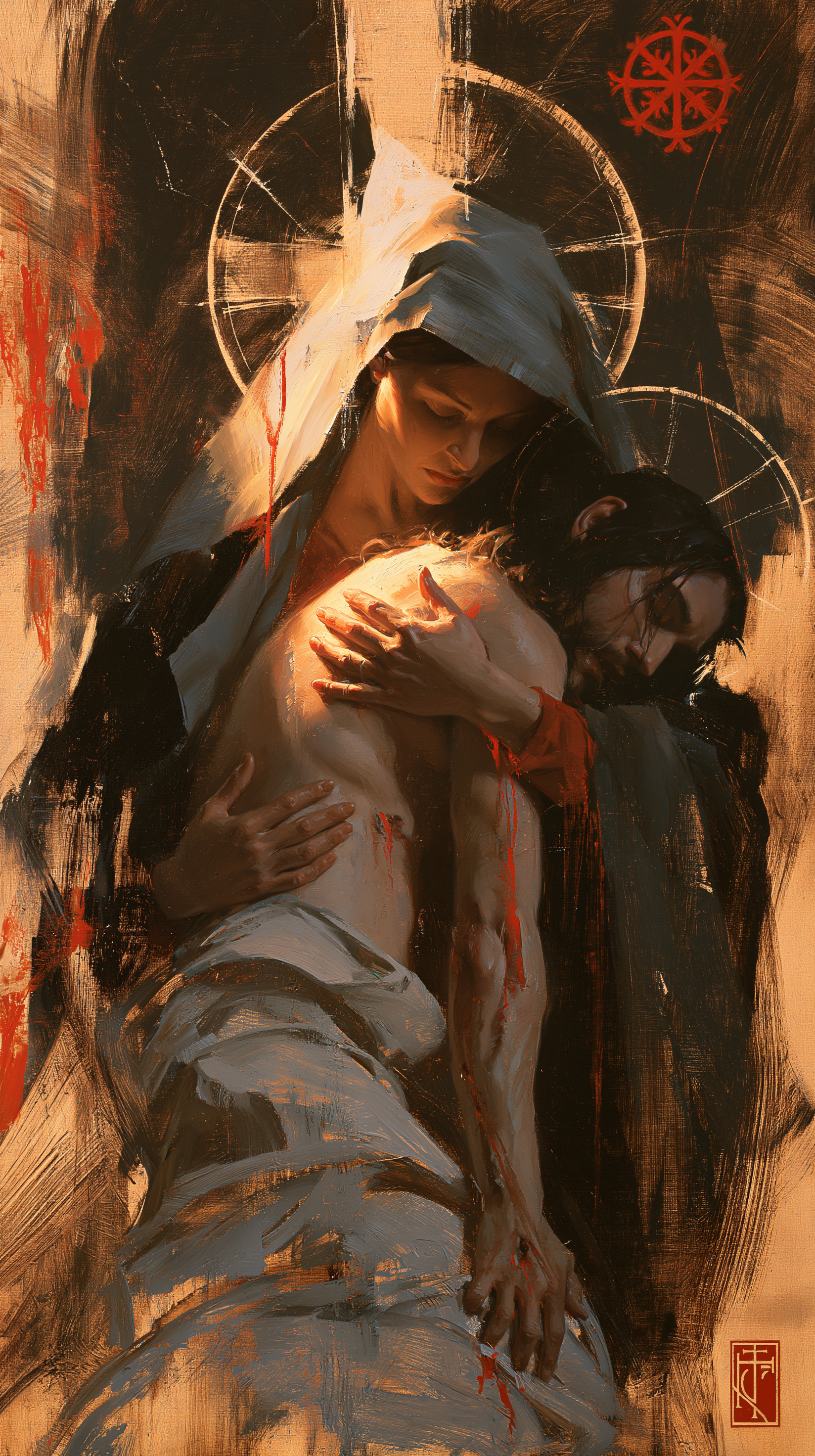 La Pietà — Symbolisme eucharistique · Portrait n° 6 — aperçu de la finition sélectionnée