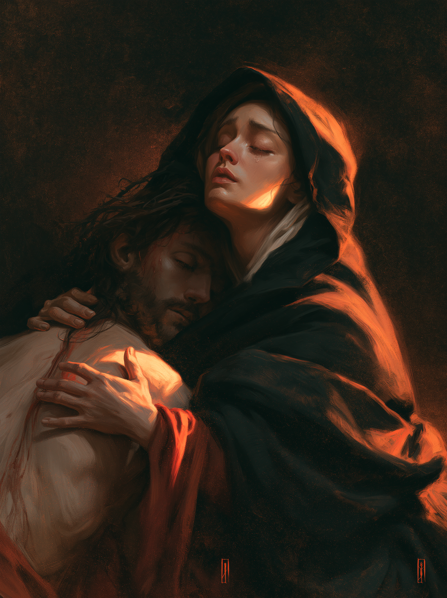 La Pietà — Symbolisme eucharistique · Portrait n° 8 — aperçu de la finition sélectionnée