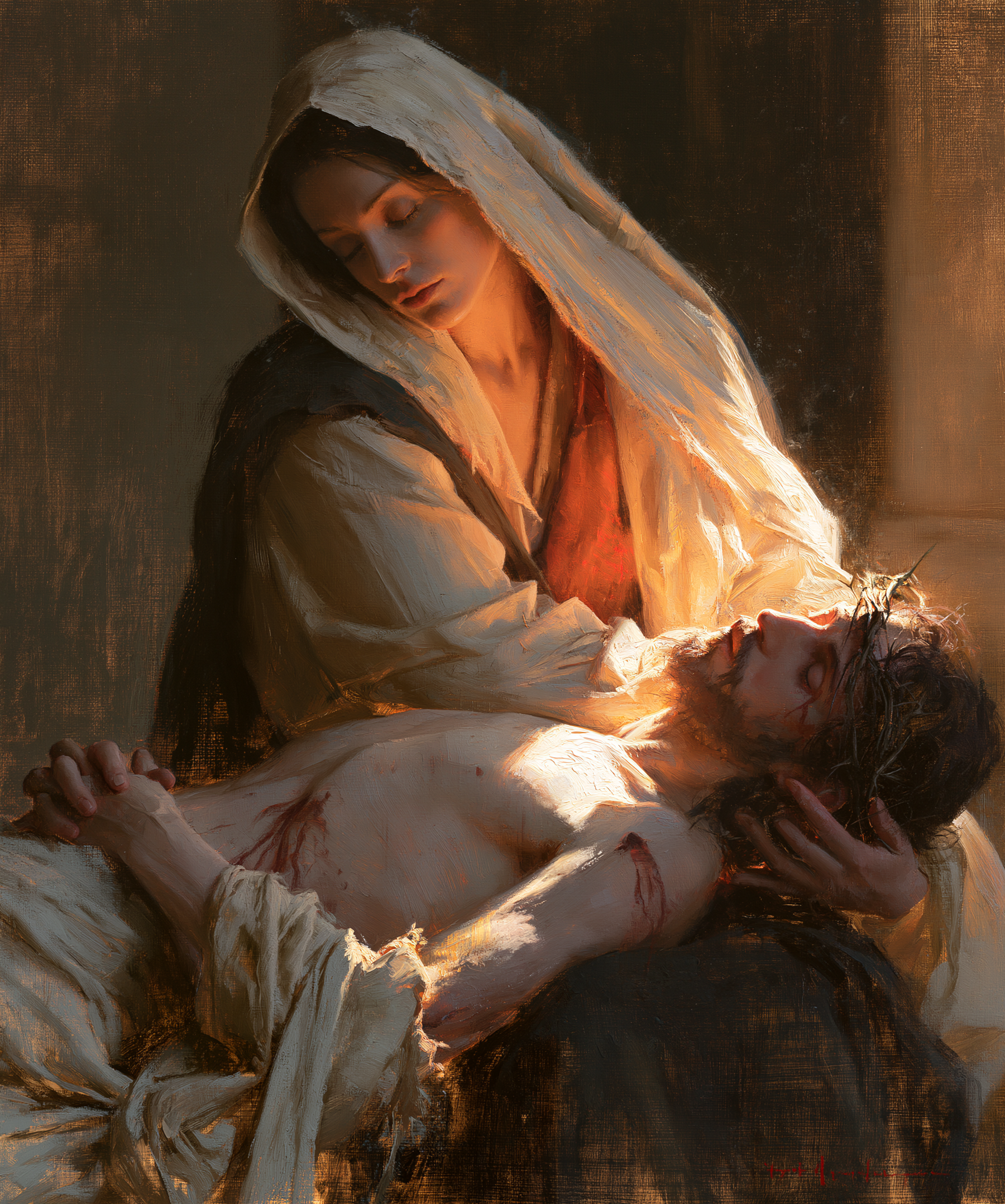 La Pietà — Symbolisme eucharistique · Portrait n° 12 — aperçu de la finition sélectionnée