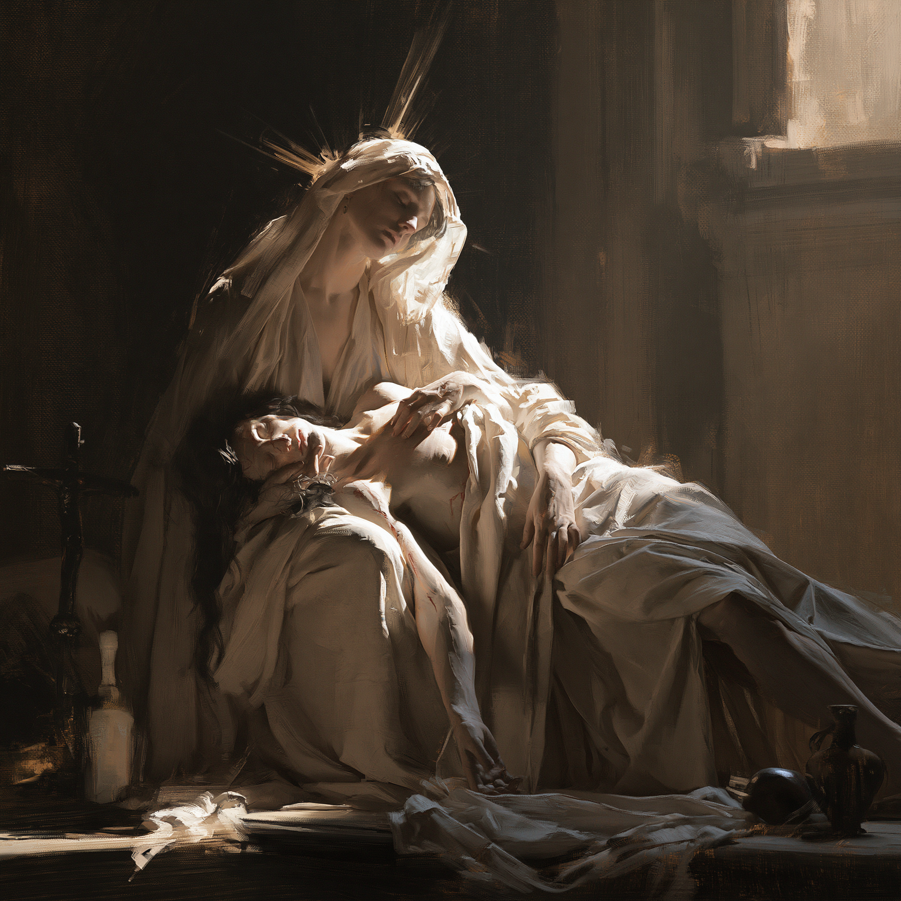 La Pietà — Symboliste · Carré n° 3 — aperçu de la finition sélectionnée