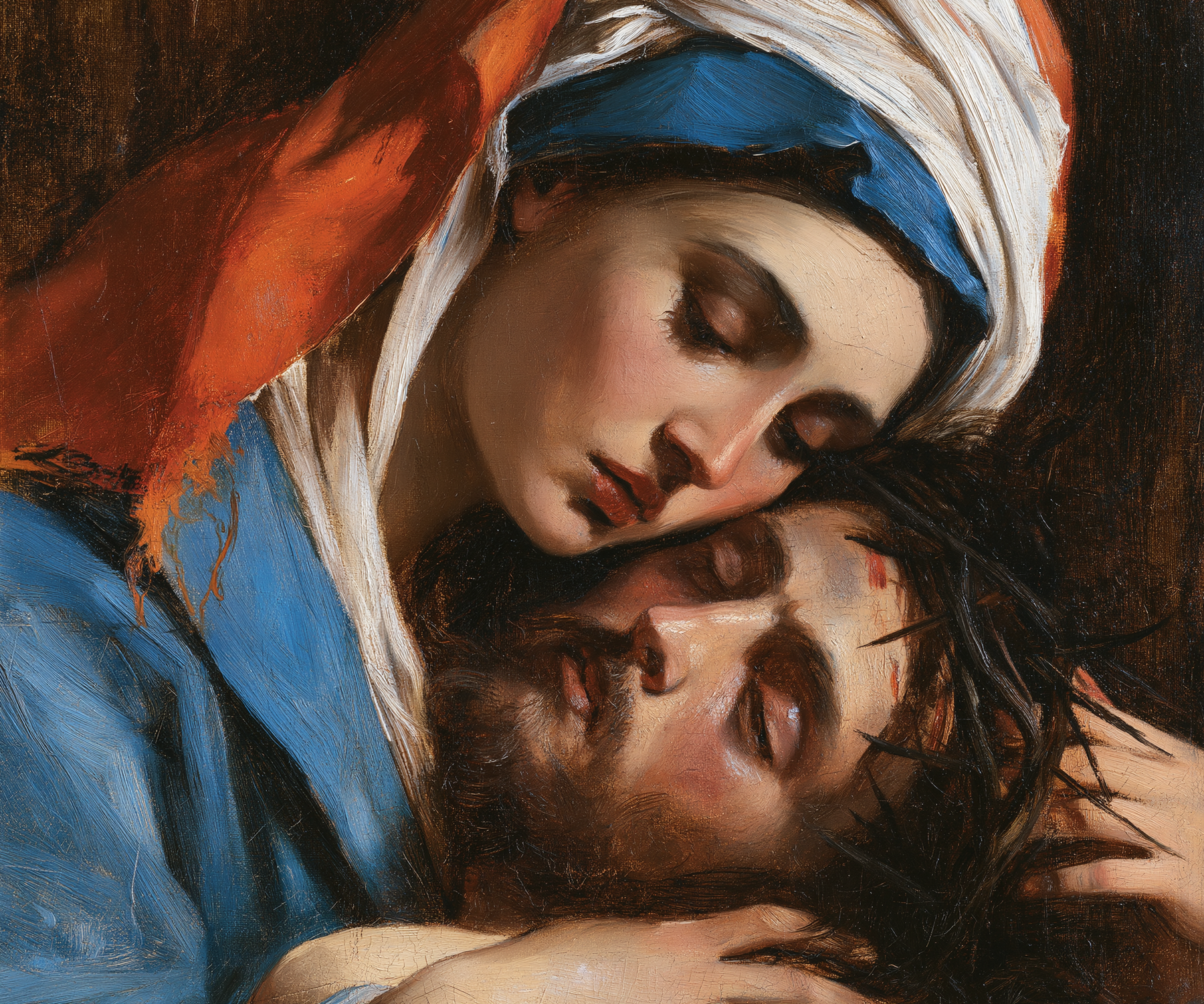La Pietà — Vue rapprochée psychologique · Paysage n° 1 — aperçu de la finition sélectionnée