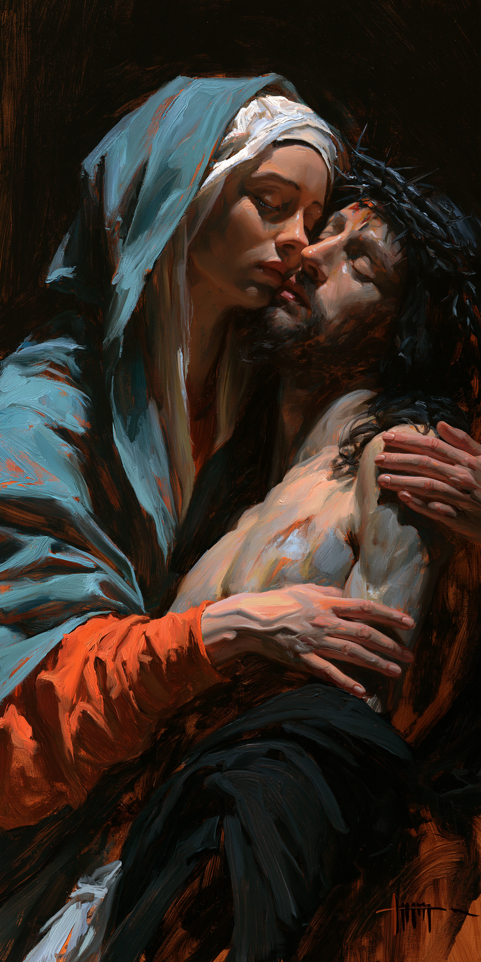 La Pietà — Vue rapprochée psychologique · Portrait n° 2 — aperçu de la finition sélectionnée