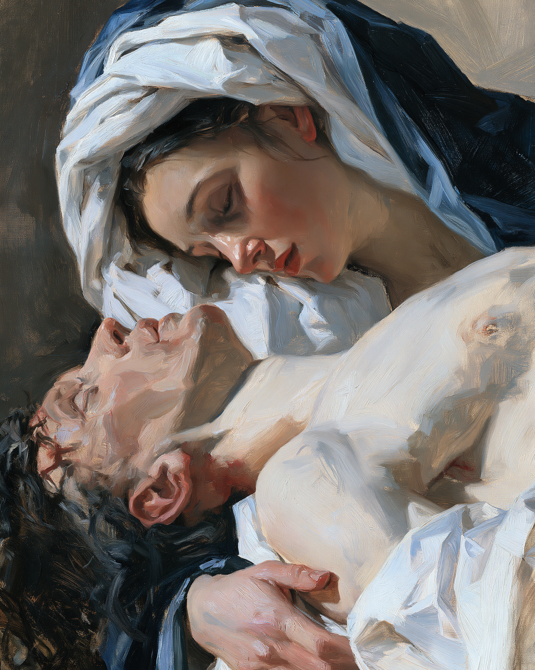 La Pietà — Vue rapprochée psychologique · Portrait n° 7 — aperçu de la finition sélectionnée