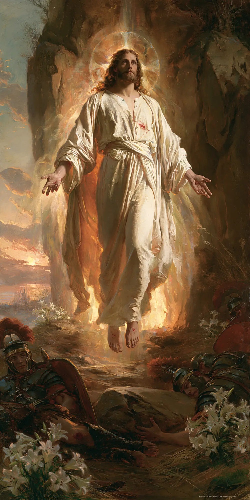 Resurrection of Jesus Christ in Expressionist style, portrait Christian artwork no. 1