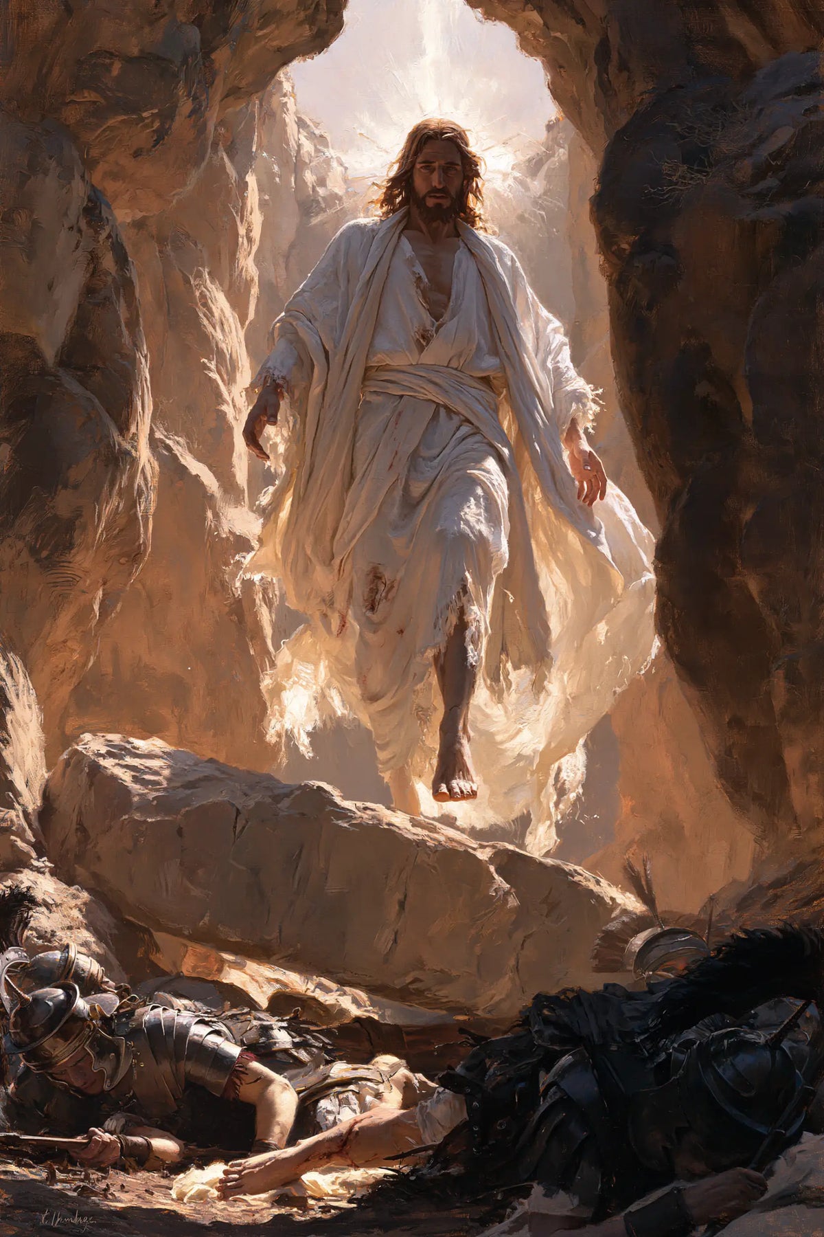 Resurrection of Jesus Christ in Physical Resurrection style, portrait Christian artwork no. 4