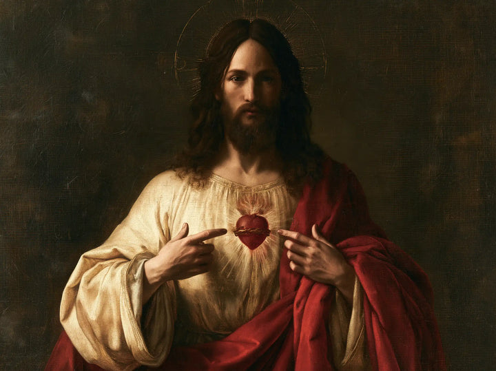 The Sacred Heart of Jesus — Two Gestures in the Golden Half-Light