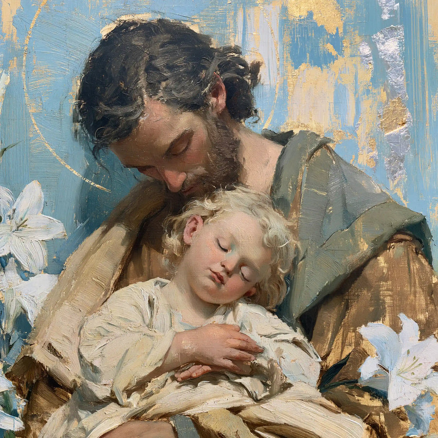 Saint Joseph with the Child Jesus – Impressionist · Square no. 3