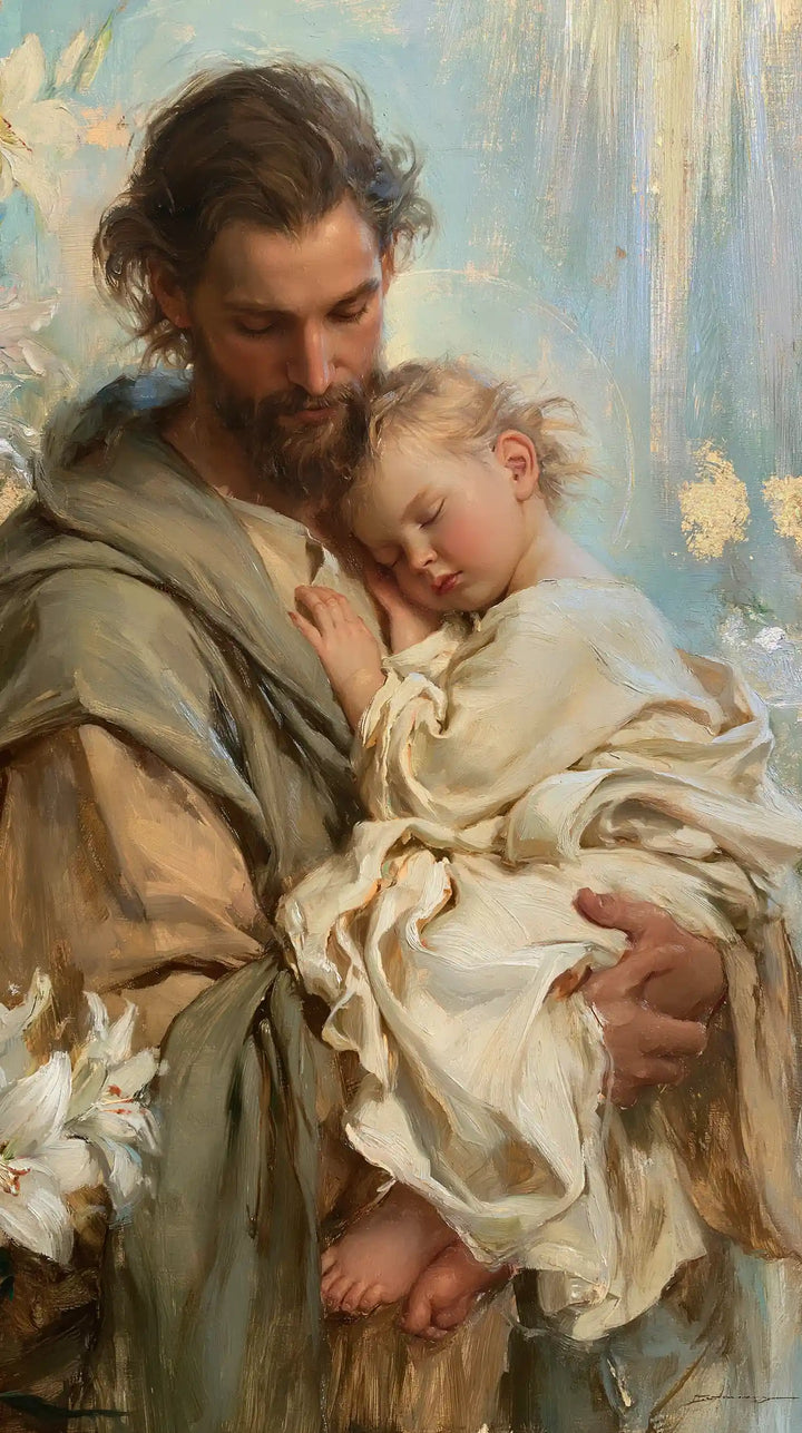 Saint Joseph with the Child Jesus – Impressionist · Portrait no. 3