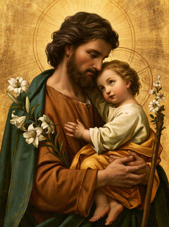 Saint Joseph with the Child Jesus – Sacred Gold · Portrait no. 10