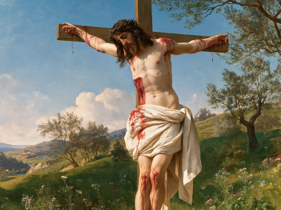 The Crucifixion – Ivory Prayer Beneath the Cross
