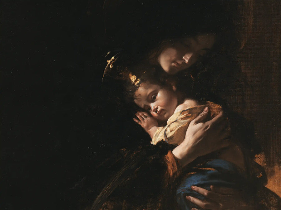Virgin Mary and Child Jesus - Black and Gold · Landscape n° 8