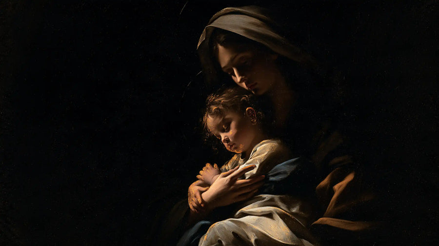 Virgin Mary and Child Jesus - Black and Gold · Landscape n° 11
