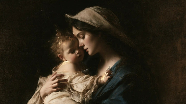 Virgin Mary and Child Jesus - Black and Gold · Landscape n° 16