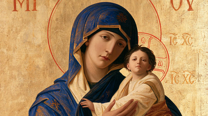 Virgin Mary and Child Jesus - Contemporary Byzantine · Landscape n° 14
