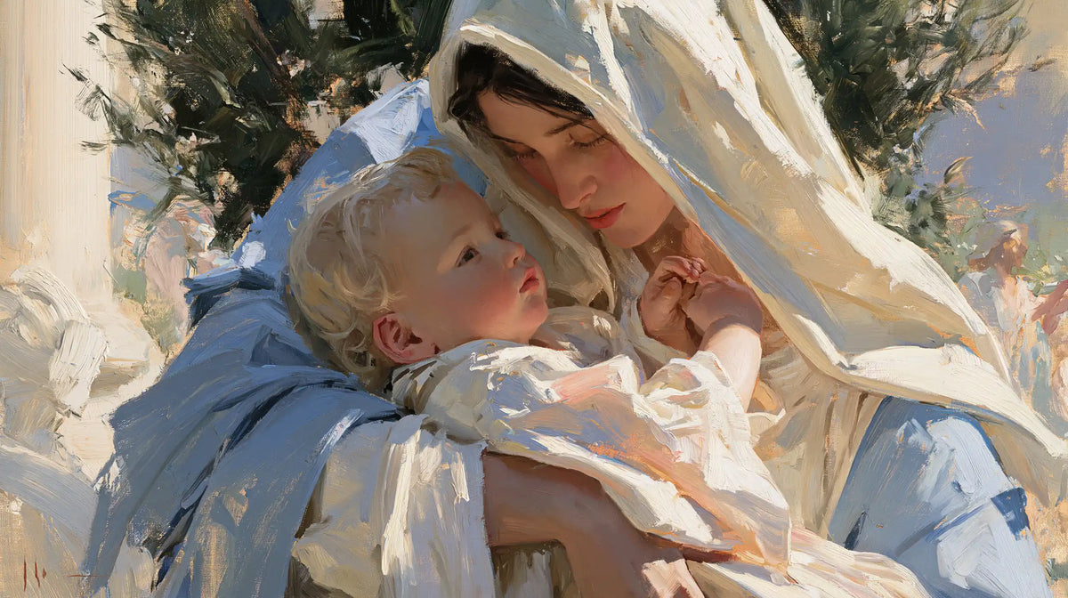 Virgin Mary and Child Jesus - Impressionist · Landscape n° 12