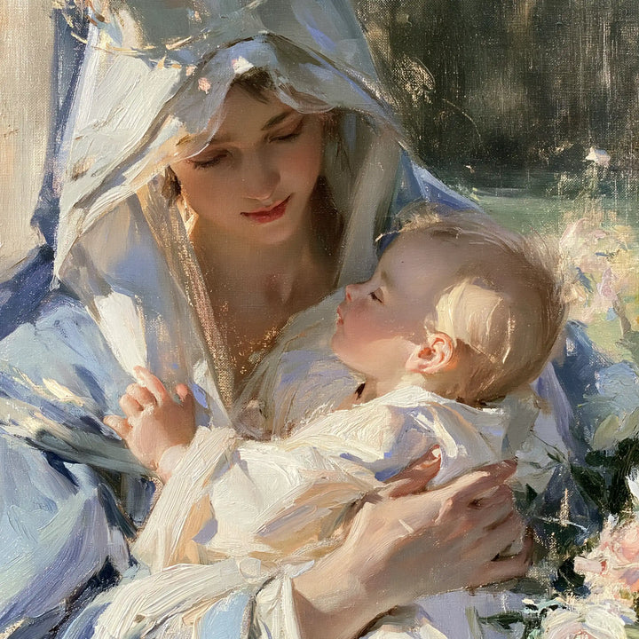 Virgin Mary and Child Jesus - Impressionist · Square n° 2