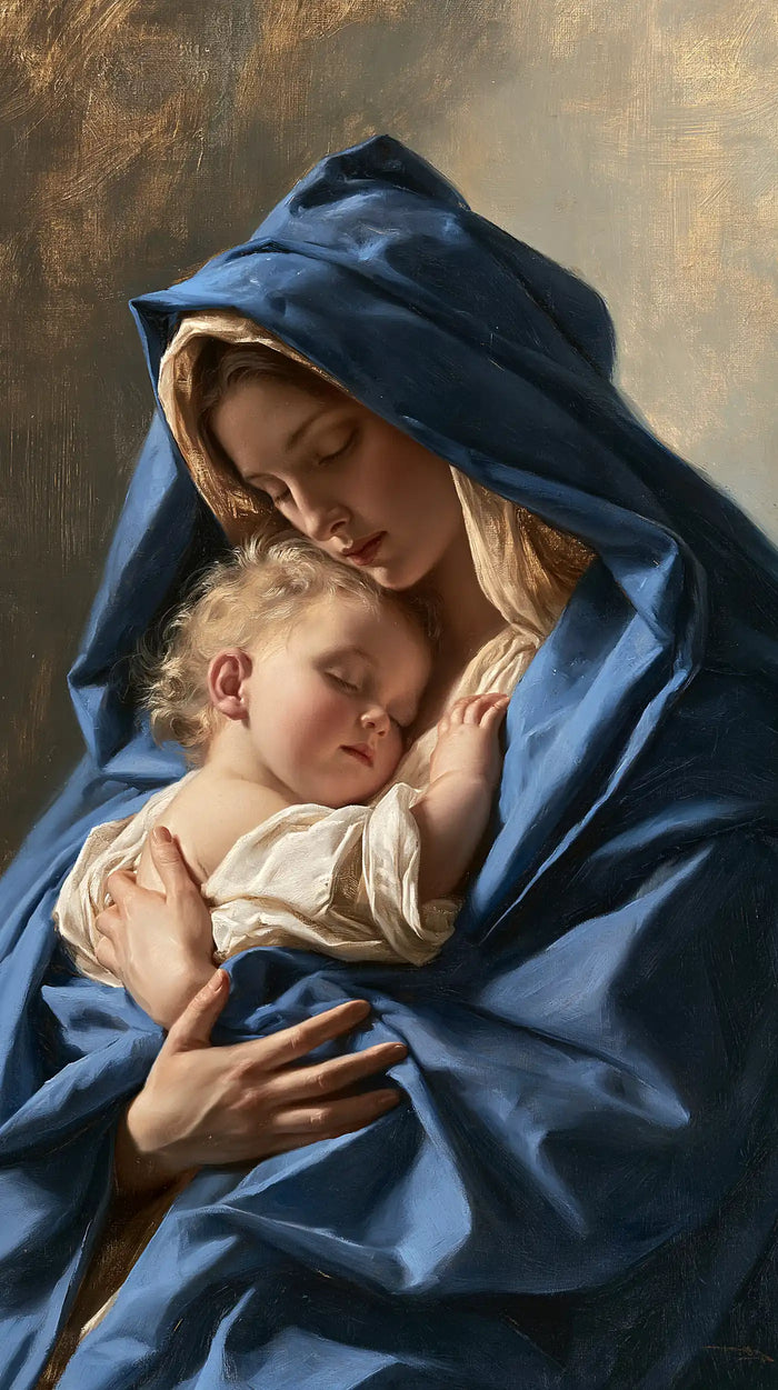 The Virgin and Child — A Peaceful Cheek at the Mantle’s Fold