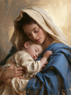 The Virgin and Child — A Child’s Hand Resting upon Blue