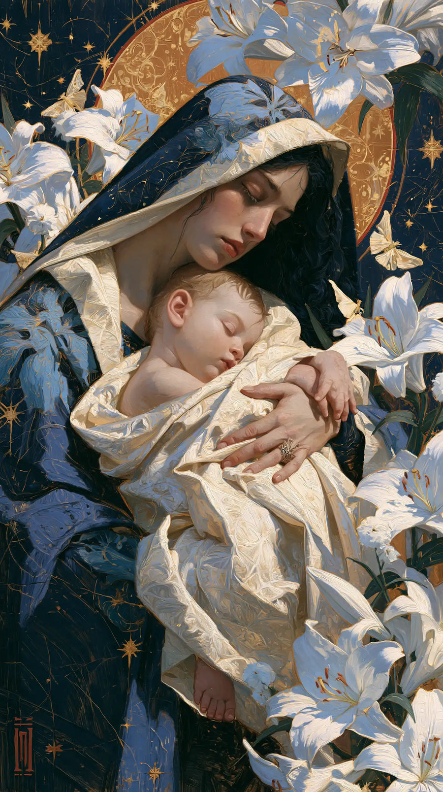 Virgin Mary and Child Jesus - Symbolist · Portrait n° 5